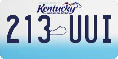 KY license plate 213UUI