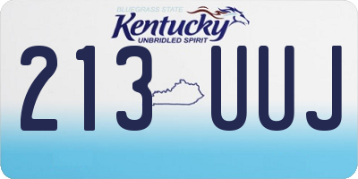 KY license plate 213UUJ