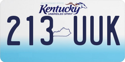 KY license plate 213UUK