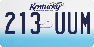 KY license plate 213UUM
