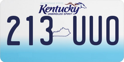 KY license plate 213UUO
