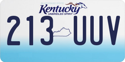 KY license plate 213UUV