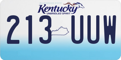 KY license plate 213UUW