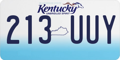 KY license plate 213UUY