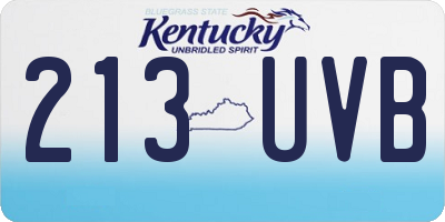 KY license plate 213UVB