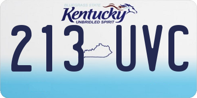 KY license plate 213UVC