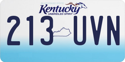 KY license plate 213UVN