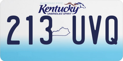 KY license plate 213UVQ
