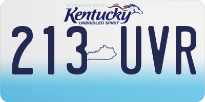 KY license plate 213UVR