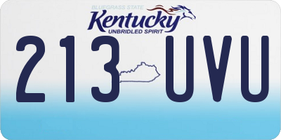 KY license plate 213UVU