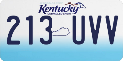 KY license plate 213UVV