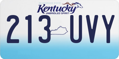 KY license plate 213UVY