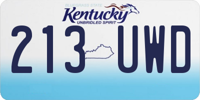 KY license plate 213UWD