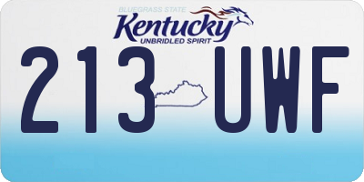 KY license plate 213UWF