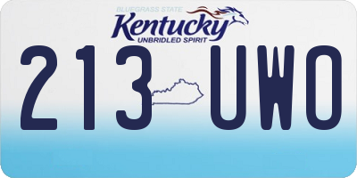 KY license plate 213UWO