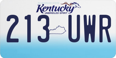 KY license plate 213UWR
