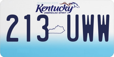 KY license plate 213UWW