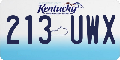 KY license plate 213UWX