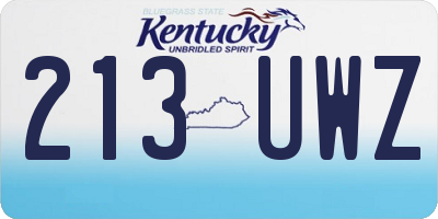 KY license plate 213UWZ