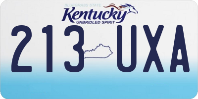 KY license plate 213UXA