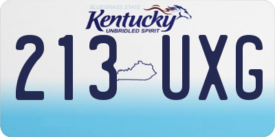 KY license plate 213UXG