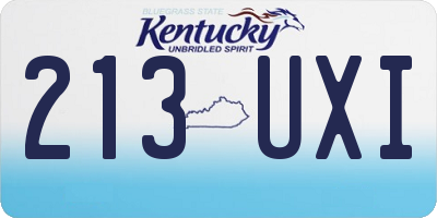 KY license plate 213UXI