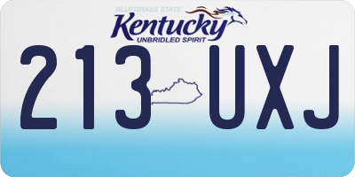 KY license plate 213UXJ