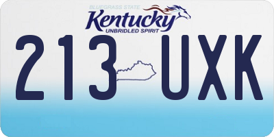 KY license plate 213UXK