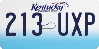 KY license plate 213UXP