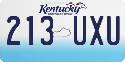 KY license plate 213UXU