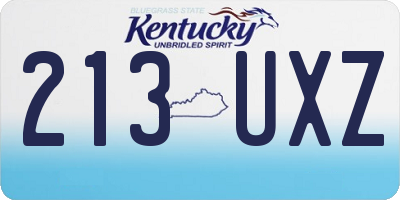 KY license plate 213UXZ