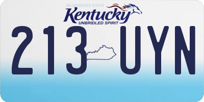 KY license plate 213UYN