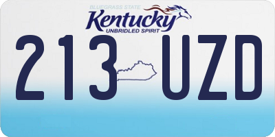 KY license plate 213UZD