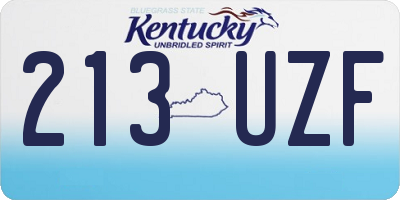 KY license plate 213UZF