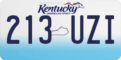 KY license plate 213UZI