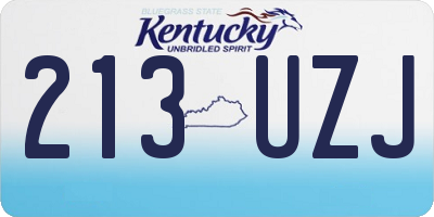 KY license plate 213UZJ
