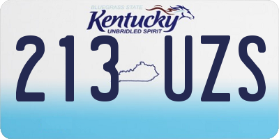 KY license plate 213UZS