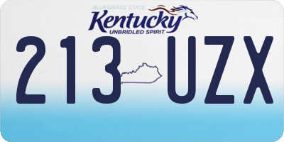 KY license plate 213UZX