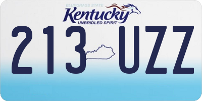 KY license plate 213UZZ