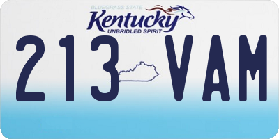 KY license plate 213VAM