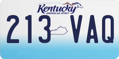 KY license plate 213VAQ