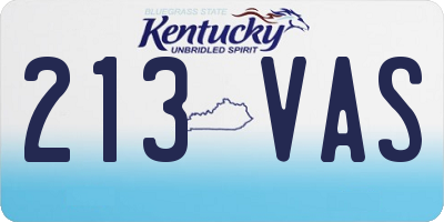 KY license plate 213VAS