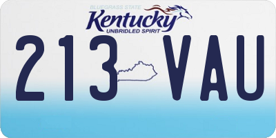 KY license plate 213VAU