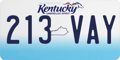 KY license plate 213VAY