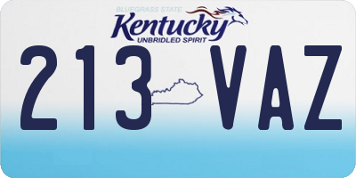 KY license plate 213VAZ