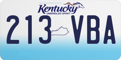KY license plate 213VBA