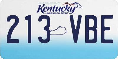 KY license plate 213VBE