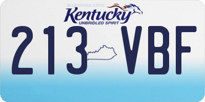 KY license plate 213VBF