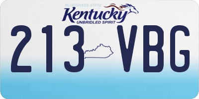 KY license plate 213VBG
