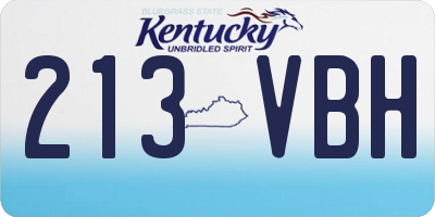 KY license plate 213VBH
